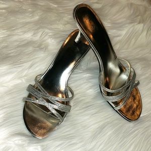 Rampage "Frankie" Silver Glitter Pumps
